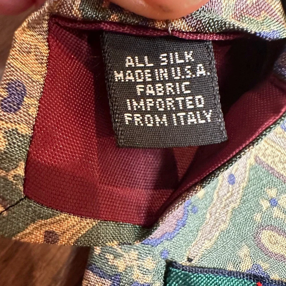 COLOURS‎ by Alexander Julian Silk Tie Paisley Design Green Blue Purple USA Made